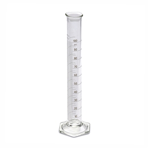 Corning Pyrex Borosilicate Glass Single Metric Scale Graduated TD Cylinder  with Spout, 50ml Capacity, 24mm OD x 225mm Height (Case of 18)